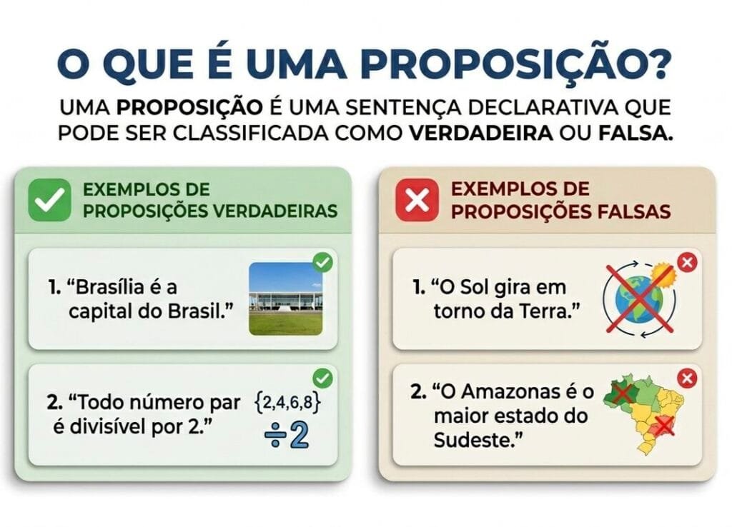 Explicação de proposição - raciocínio lógico - Lógica Proposicional 
