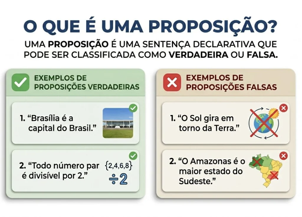 Explicação de proposição - raciocínio lógico - Lógica Proposicional 