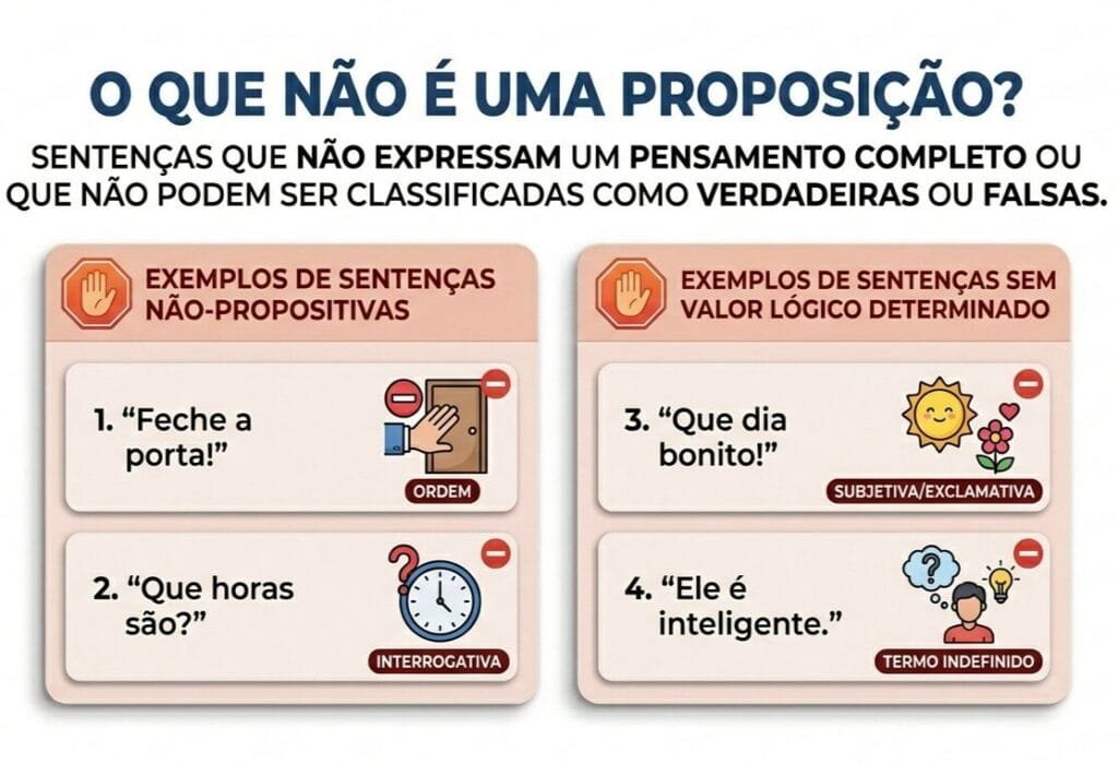 O que não é uma proposição ? Raciocínio lógico